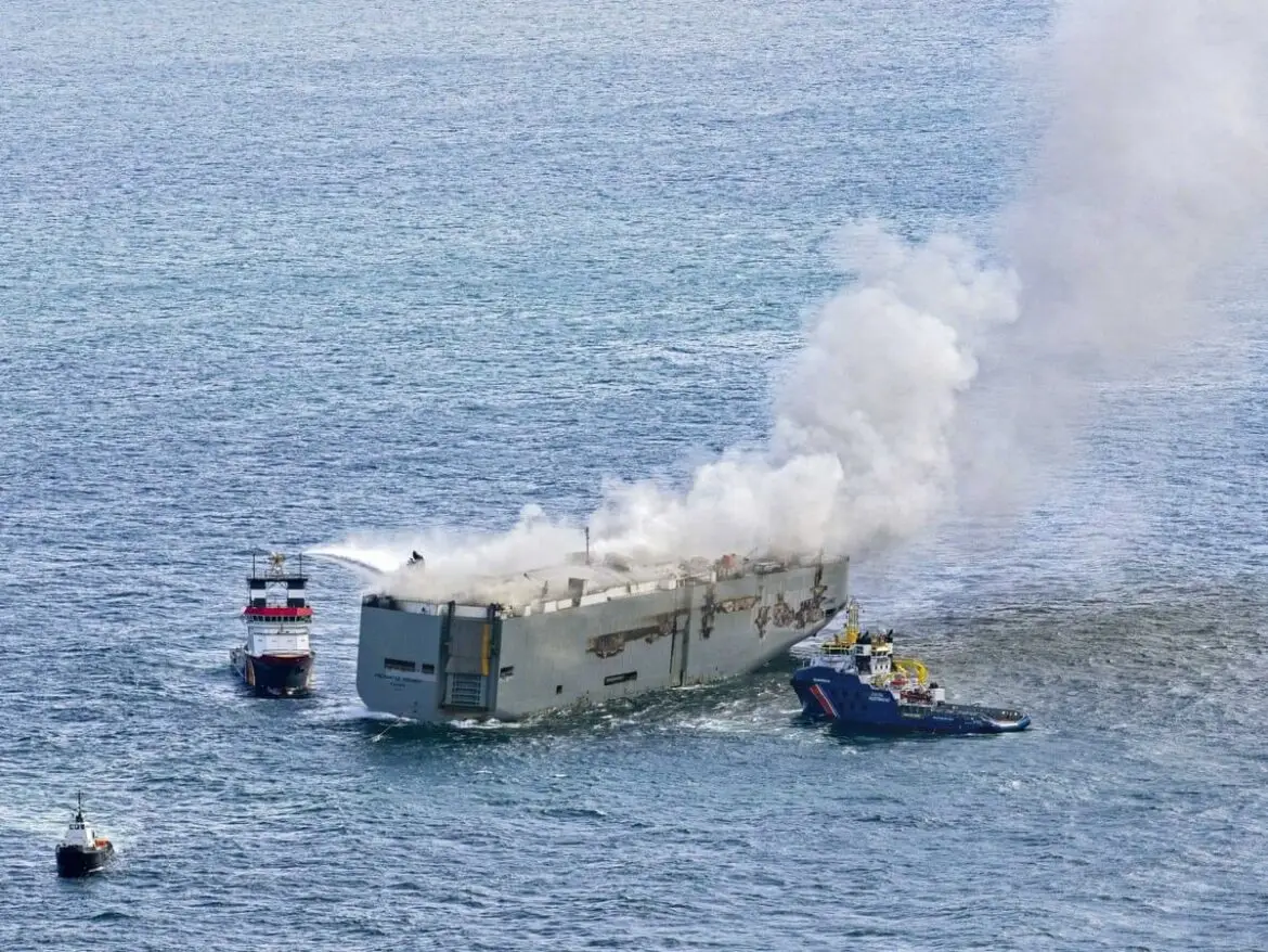 Fire on Car Carrier