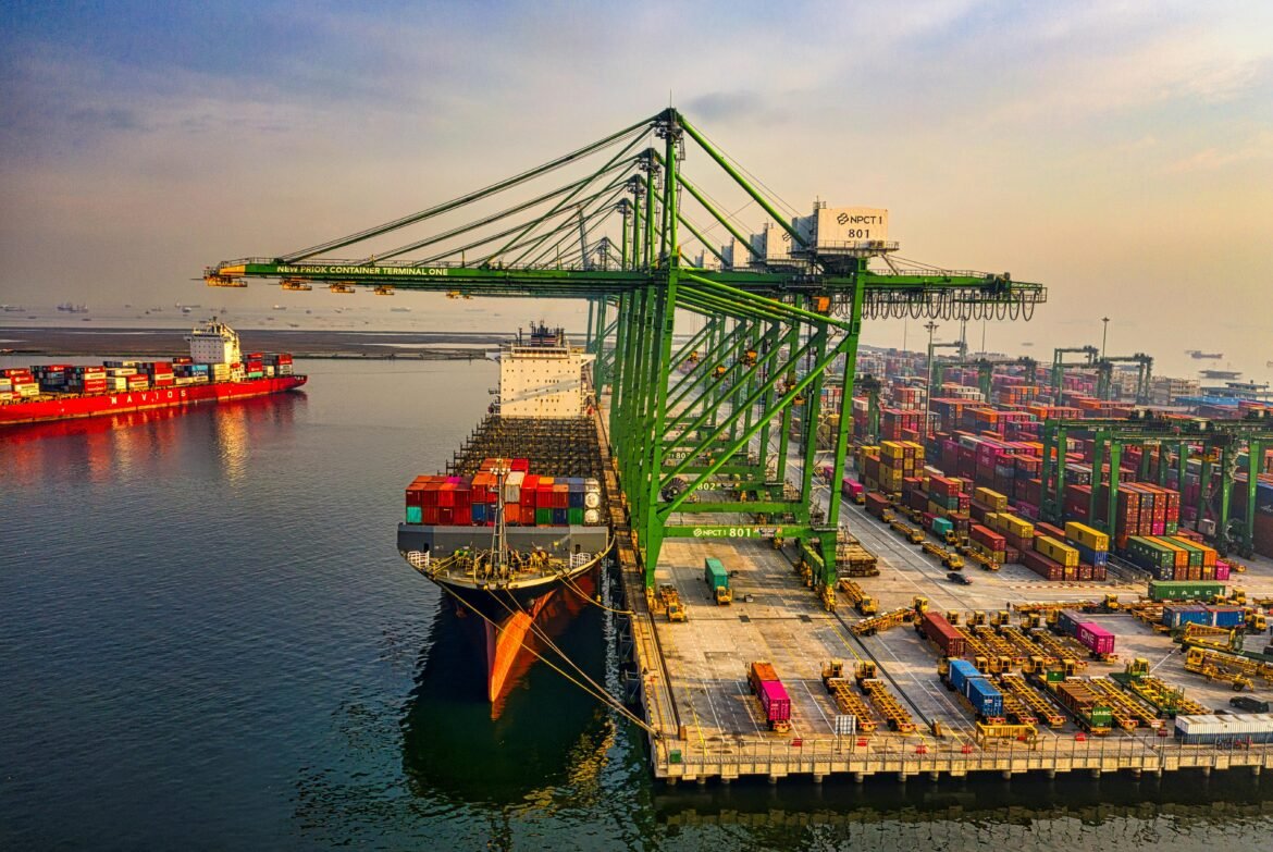 Container at the terminal photo by Tom Fisk