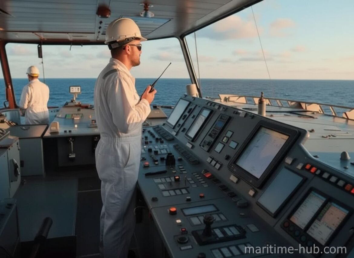Chief Officer on the bridge