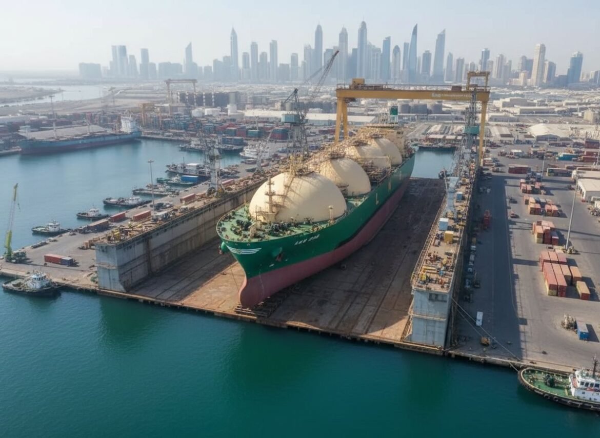 An LNG into Dubai Dry docks